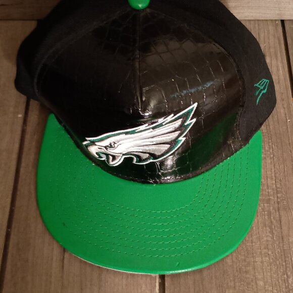 Philadelphia Eagles New Era 9Fifty Snapback NFL Vintage Cap Black/Green - Picture 3 of 12